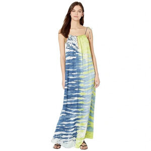 Young Fabulous &  Broke Stevie Satin Halter Tie Dye Maxi Dress